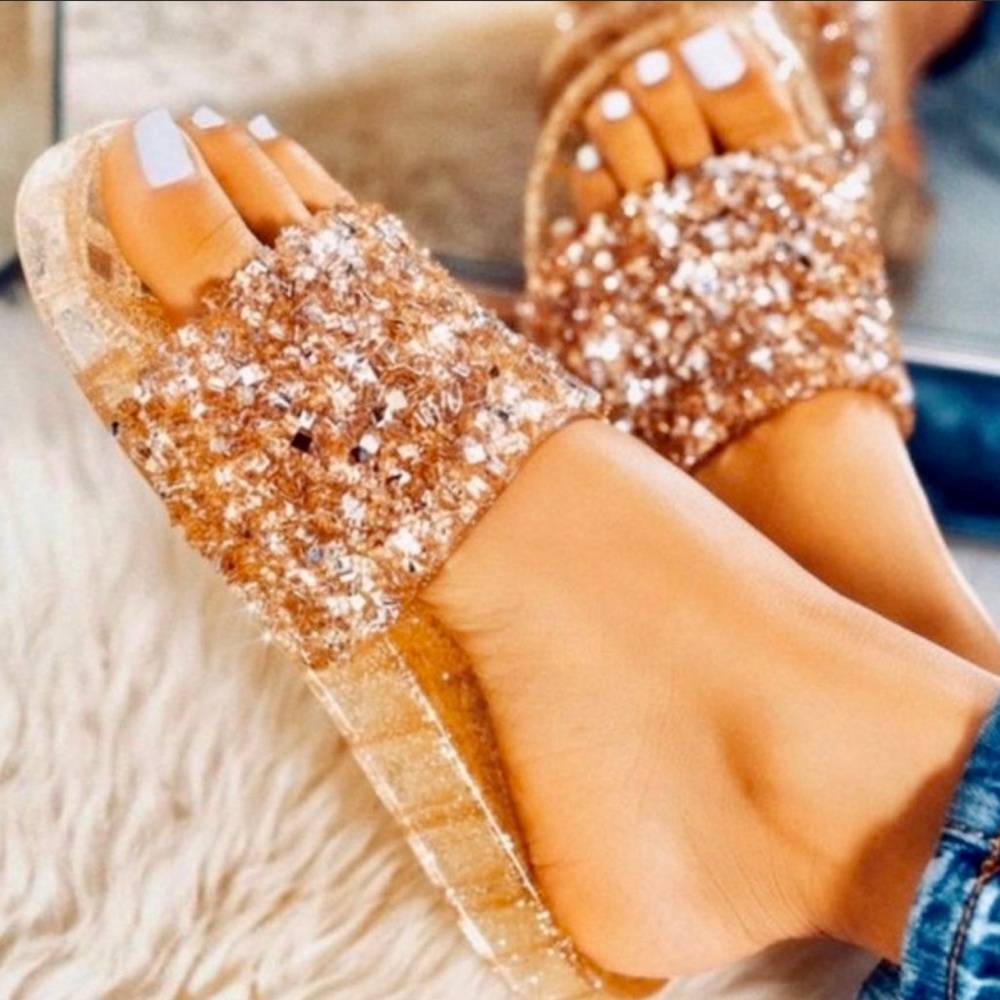 ⚫️Bling! Bling! Embellished Slides⚫️ - Picture 2 of 6